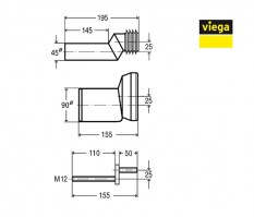 MEDIDAS KIT CONEXION COMPENSACION ALTURA INODORO SUSPENDIDO VIEGA